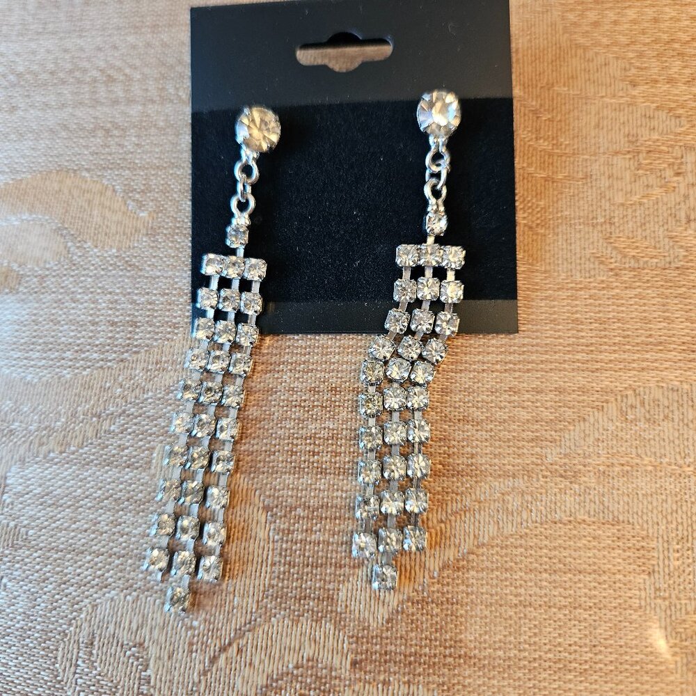 Vintage Rhinestone Dangle Earrings